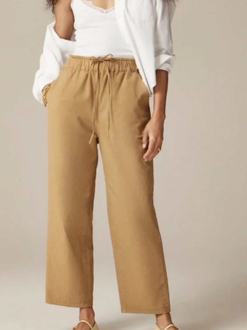 J.Crew Drawstring Cotton Linen Blend Pant S
